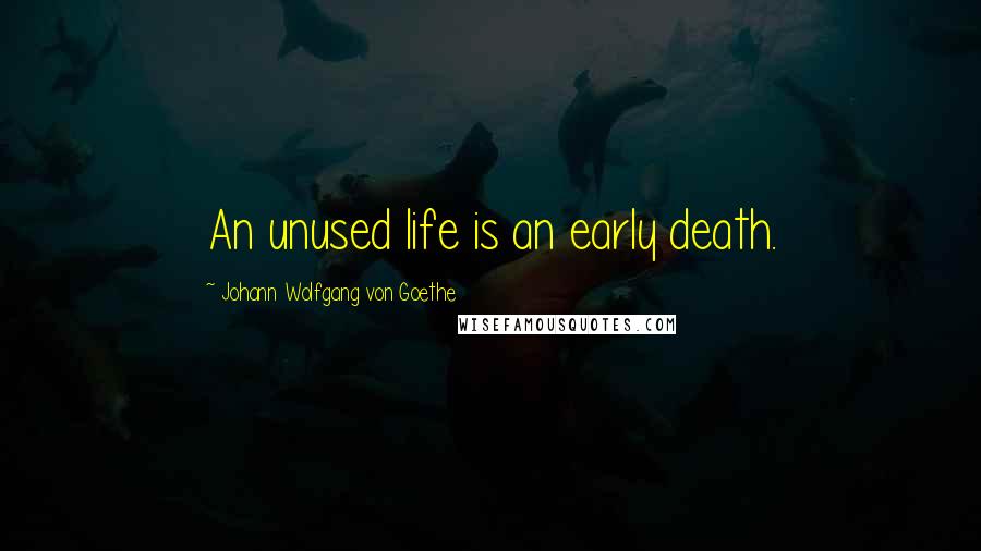 Johann Wolfgang Von Goethe Quotes: An unused life is an early death.