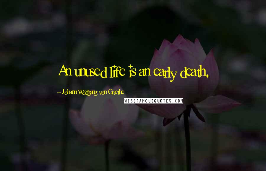 Johann Wolfgang Von Goethe Quotes: An unused life is an early death.