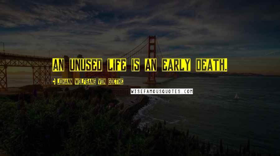 Johann Wolfgang Von Goethe Quotes: An unused life is an early death.