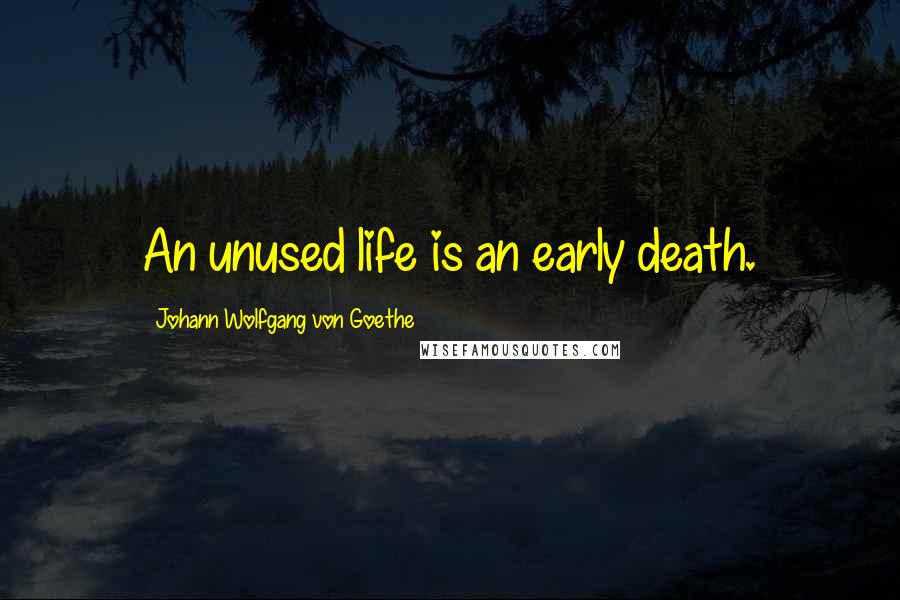 Johann Wolfgang Von Goethe Quotes: An unused life is an early death.