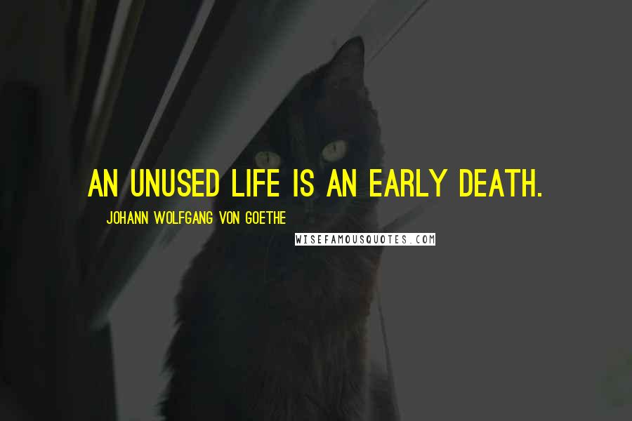 Johann Wolfgang Von Goethe Quotes: An unused life is an early death.