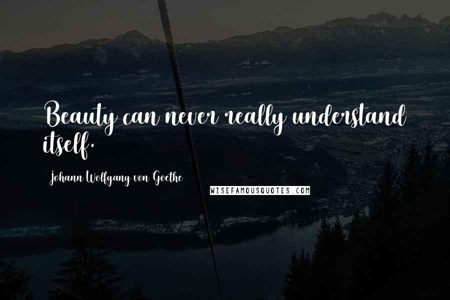 Johann Wolfgang Von Goethe Quotes: Beauty can never really understand itself.