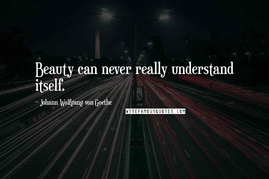 Johann Wolfgang Von Goethe Quotes: Beauty can never really understand itself.