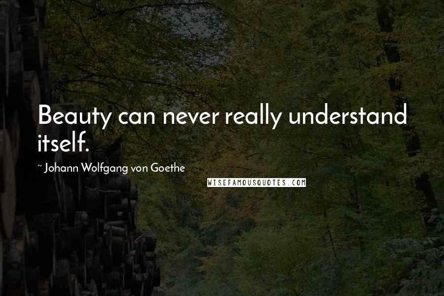 Johann Wolfgang Von Goethe Quotes: Beauty can never really understand itself.