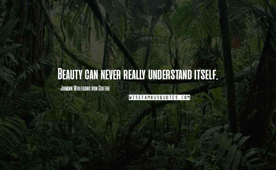 Johann Wolfgang Von Goethe Quotes: Beauty can never really understand itself.