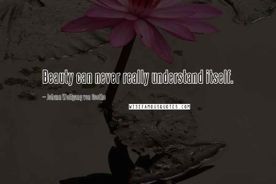 Johann Wolfgang Von Goethe Quotes: Beauty can never really understand itself.