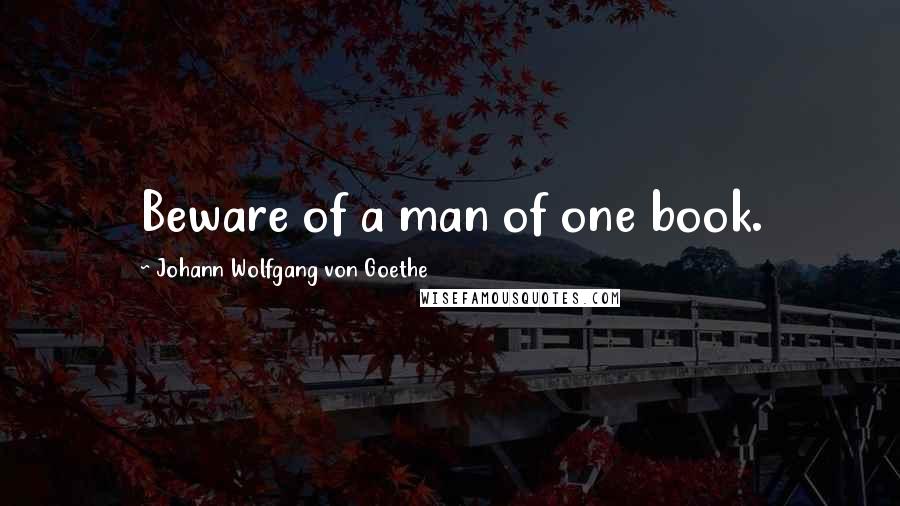Johann Wolfgang Von Goethe Quotes: Beware of a man of one book.