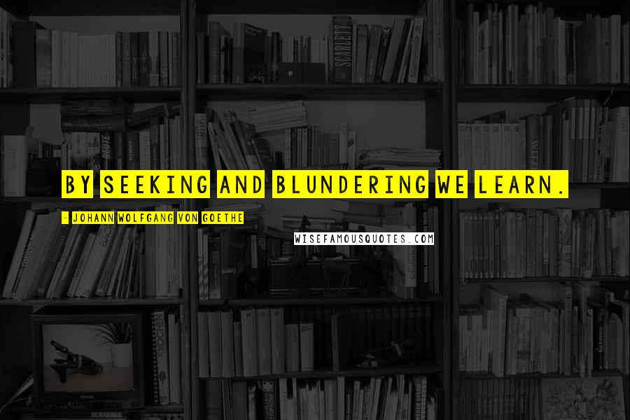 Johann Wolfgang Von Goethe Quotes: By seeking and blundering we learn.