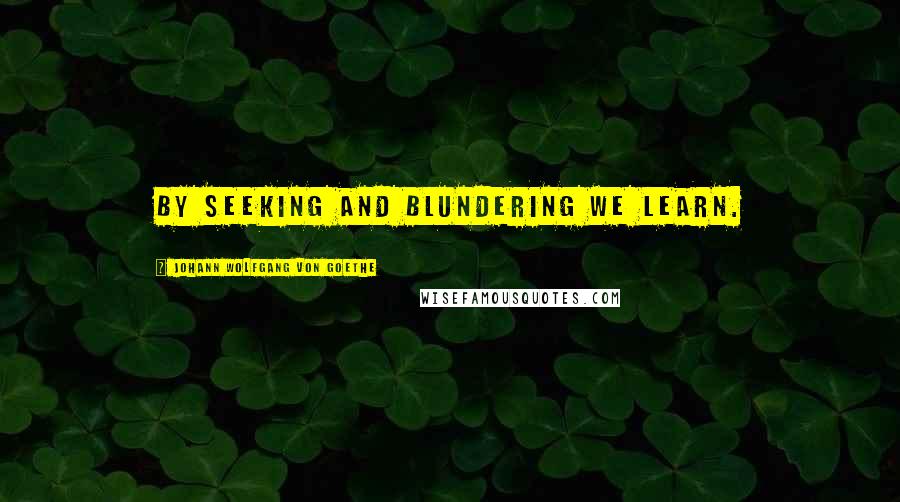 Johann Wolfgang Von Goethe Quotes: By seeking and blundering we learn.