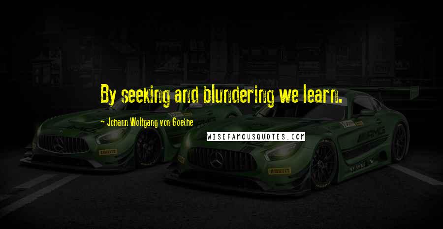 Johann Wolfgang Von Goethe Quotes: By seeking and blundering we learn.