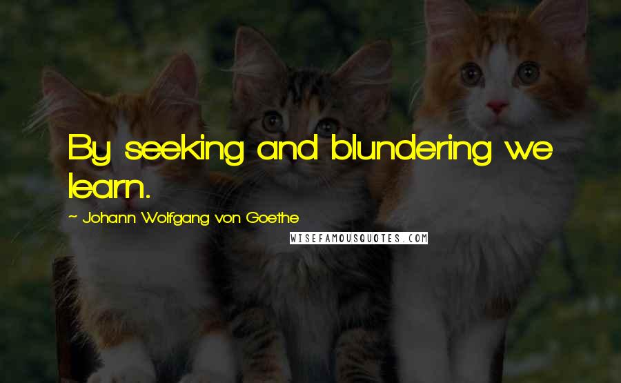 Johann Wolfgang Von Goethe Quotes: By seeking and blundering we learn.