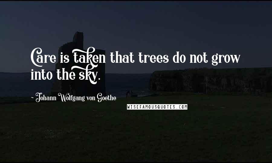Johann Wolfgang Von Goethe Quotes: Care is taken that trees do not grow into the sky.
