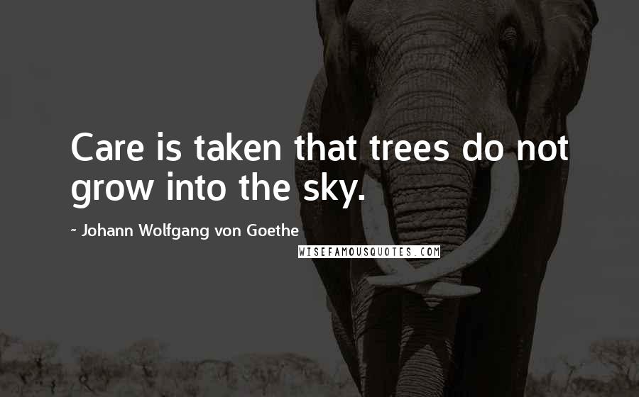 Johann Wolfgang Von Goethe Quotes: Care is taken that trees do not grow into the sky.