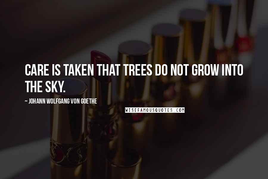 Johann Wolfgang Von Goethe Quotes: Care is taken that trees do not grow into the sky.