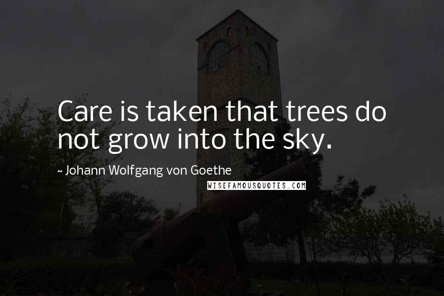 Johann Wolfgang Von Goethe Quotes: Care is taken that trees do not grow into the sky.