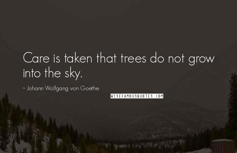 Johann Wolfgang Von Goethe Quotes: Care is taken that trees do not grow into the sky.