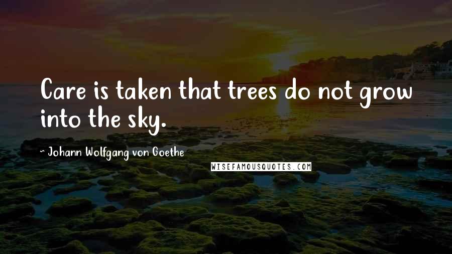 Johann Wolfgang Von Goethe Quotes: Care is taken that trees do not grow into the sky.