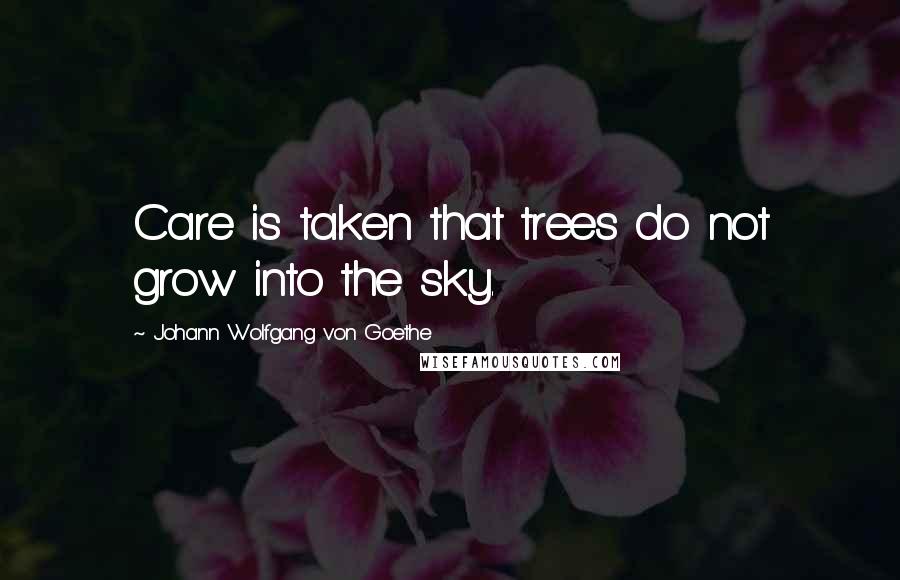 Johann Wolfgang Von Goethe Quotes: Care is taken that trees do not grow into the sky.