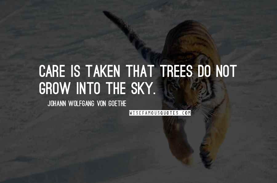 Johann Wolfgang Von Goethe Quotes: Care is taken that trees do not grow into the sky.