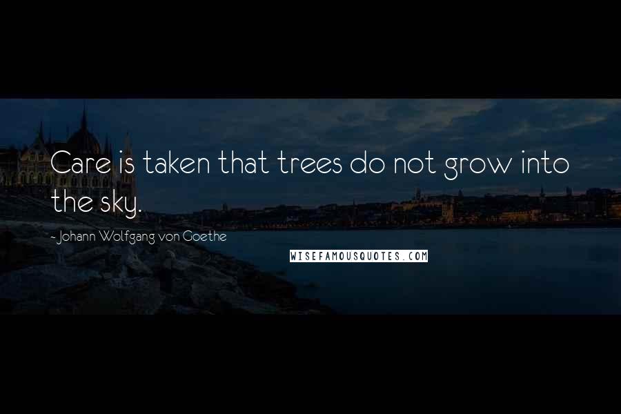 Johann Wolfgang Von Goethe Quotes: Care is taken that trees do not grow into the sky.