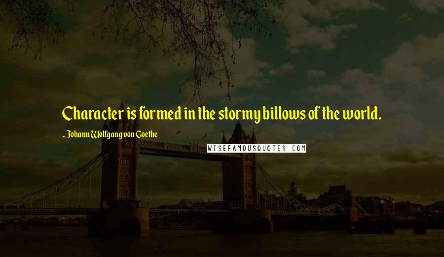 Johann Wolfgang Von Goethe Quotes: Character is formed in the stormy billows of the world.