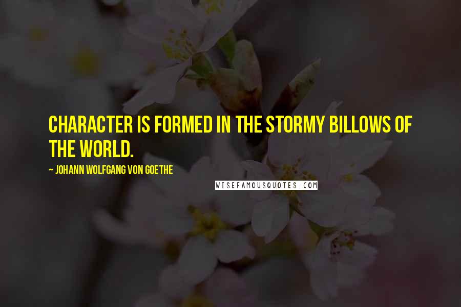 Johann Wolfgang Von Goethe Quotes: Character is formed in the stormy billows of the world.