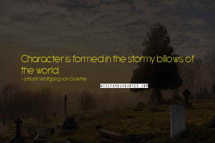 Johann Wolfgang Von Goethe Quotes: Character is formed in the stormy billows of the world.