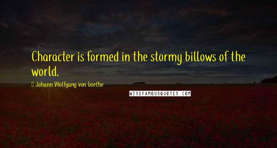 Johann Wolfgang Von Goethe Quotes: Character is formed in the stormy billows of the world.