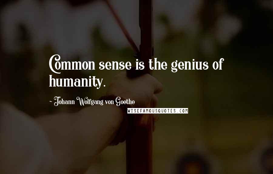 Johann Wolfgang Von Goethe Quotes: Common sense is the genius of humanity.