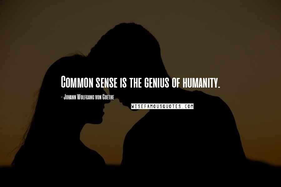 Johann Wolfgang Von Goethe Quotes: Common sense is the genius of humanity.