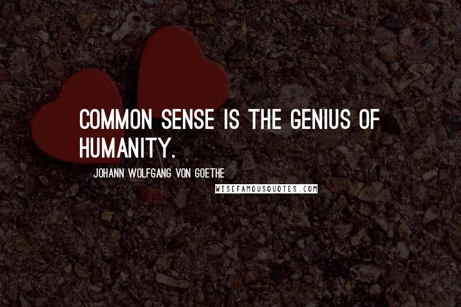 Johann Wolfgang Von Goethe Quotes: Common sense is the genius of humanity.