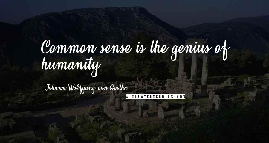 Johann Wolfgang Von Goethe Quotes: Common sense is the genius of humanity.