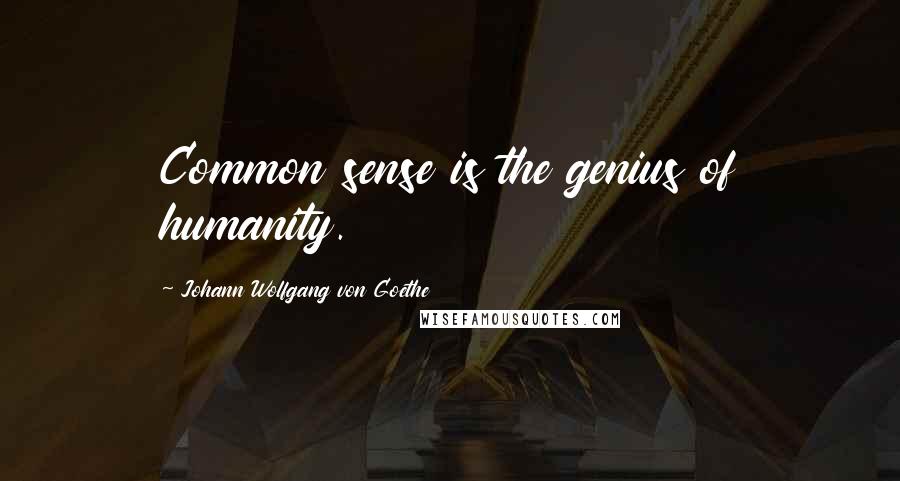 Johann Wolfgang Von Goethe Quotes: Common sense is the genius of humanity.