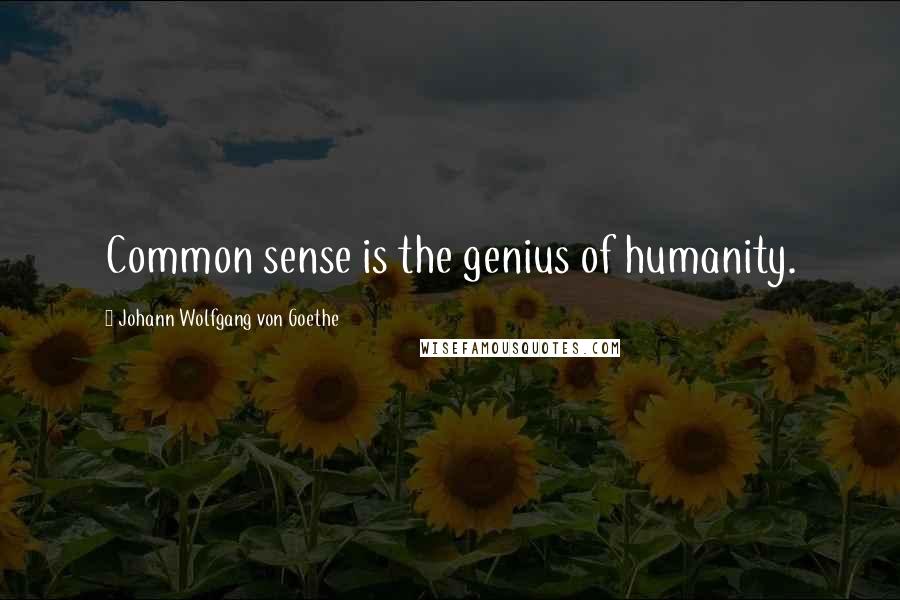 Johann Wolfgang Von Goethe Quotes: Common sense is the genius of humanity.