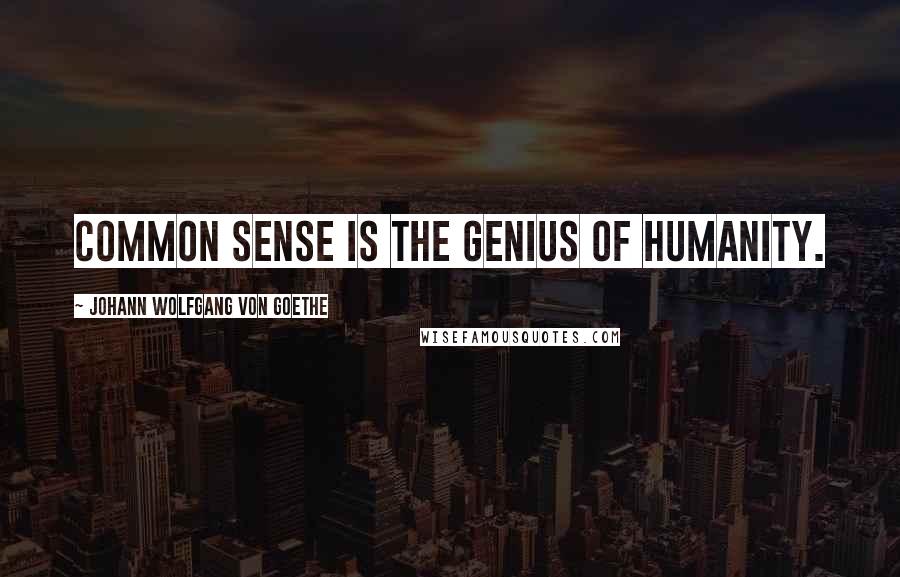 Johann Wolfgang Von Goethe Quotes: Common sense is the genius of humanity.