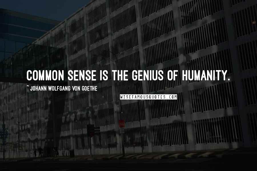 Johann Wolfgang Von Goethe Quotes: Common sense is the genius of humanity.