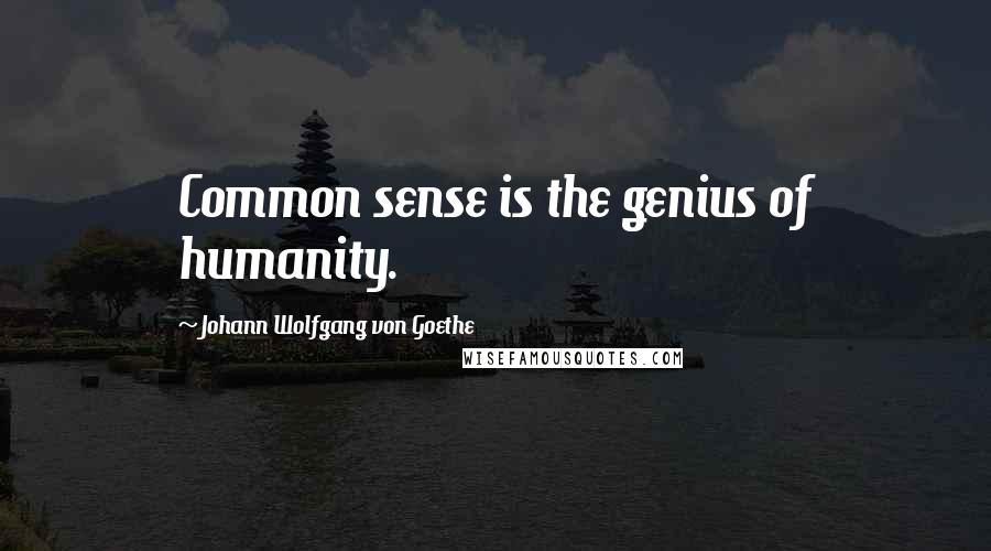 Johann Wolfgang Von Goethe Quotes: Common sense is the genius of humanity.