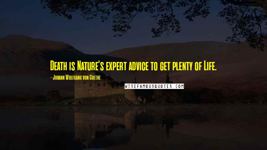 Johann Wolfgang Von Goethe Quotes: Death is Nature's expert advice to get plenty of Life.