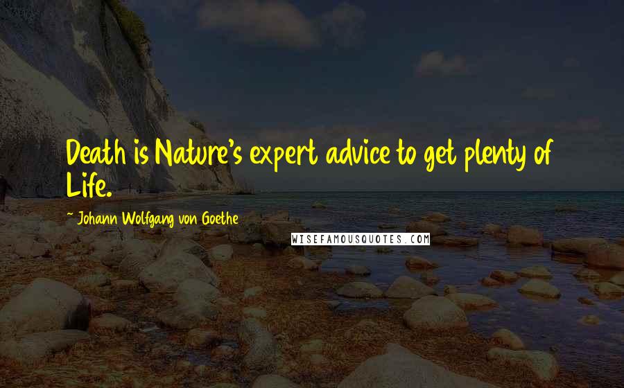 Johann Wolfgang Von Goethe Quotes: Death is Nature's expert advice to get plenty of Life.