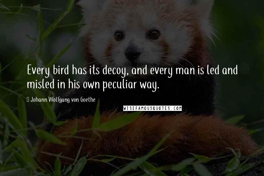 Johann Wolfgang Von Goethe Quotes: Every bird has its decoy, and every man is led and misled in his own peculiar way.