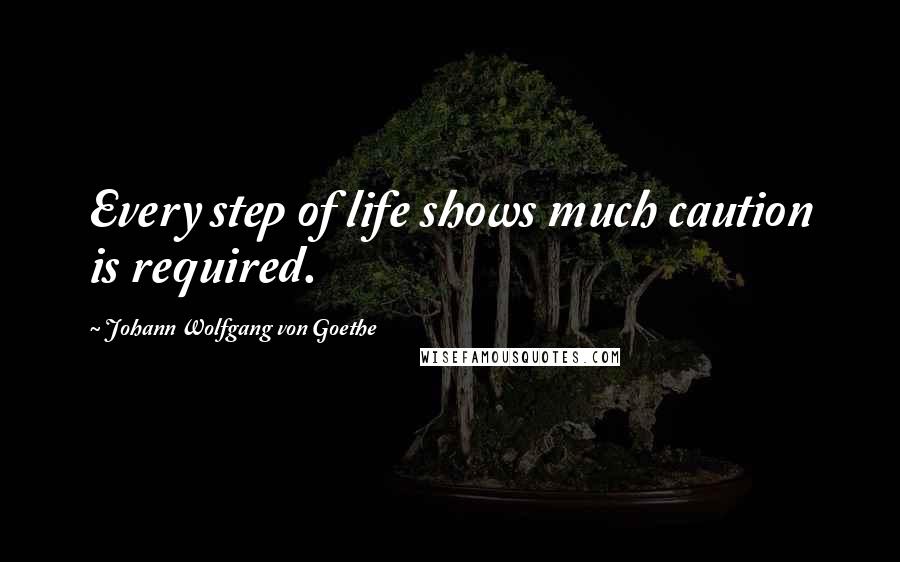 Johann Wolfgang Von Goethe Quotes: Every step of life shows much caution is required.