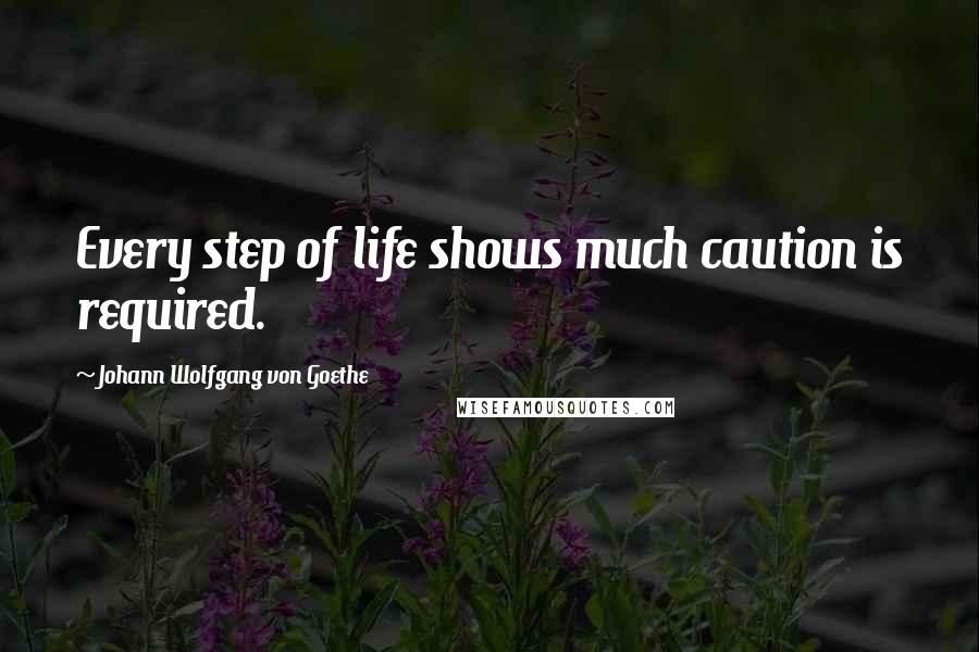 Johann Wolfgang Von Goethe Quotes: Every step of life shows much caution is required.