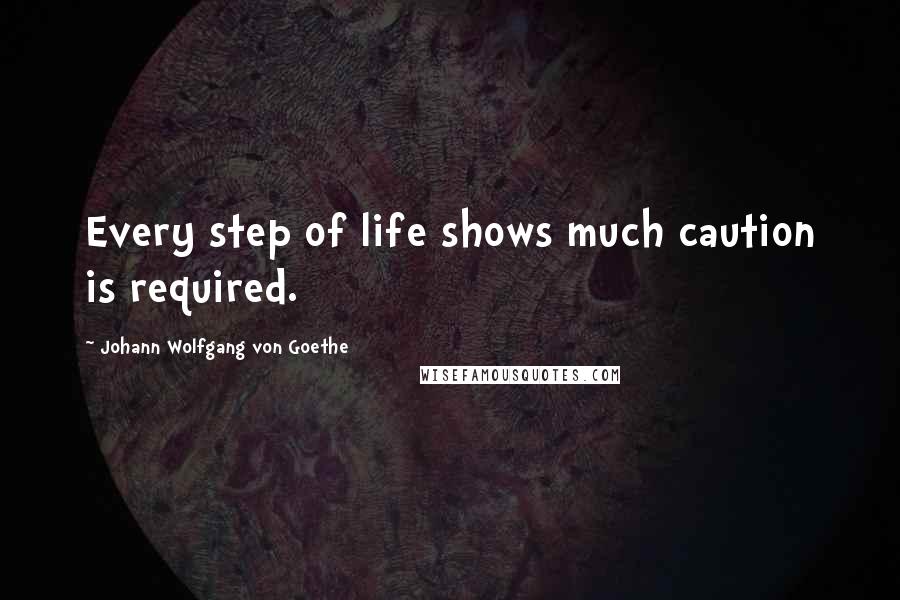 Johann Wolfgang Von Goethe Quotes: Every step of life shows much caution is required.