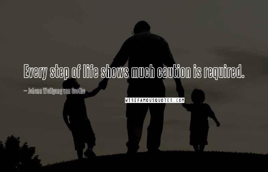 Johann Wolfgang Von Goethe Quotes: Every step of life shows much caution is required.