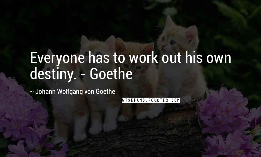 Johann Wolfgang Von Goethe Quotes: Everyone has to work out his own destiny. - Goethe