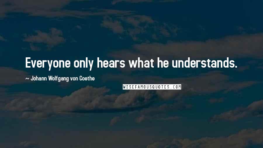 Johann Wolfgang Von Goethe Quotes: Everyone only hears what he understands.