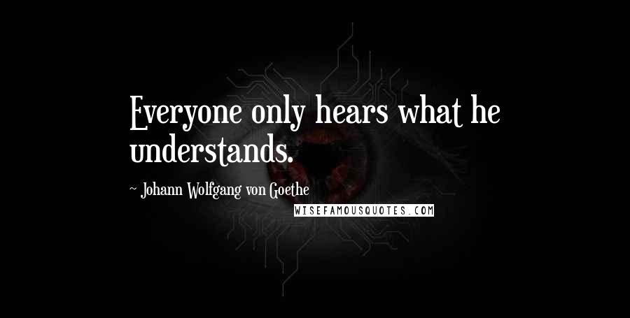Johann Wolfgang Von Goethe Quotes: Everyone only hears what he understands.