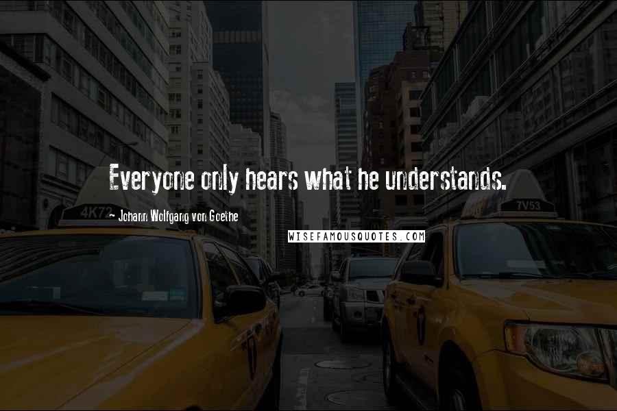 Johann Wolfgang Von Goethe Quotes: Everyone only hears what he understands.