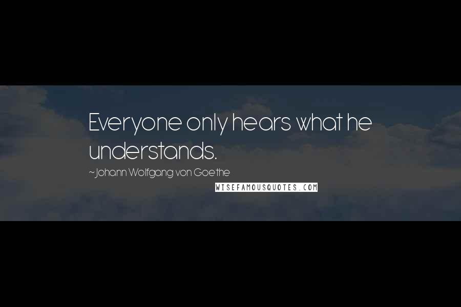Johann Wolfgang Von Goethe Quotes: Everyone only hears what he understands.