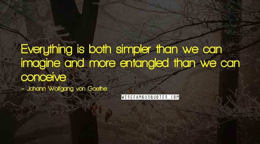 Johann Wolfgang Von Goethe Quotes: Everything is both simpler than we can imagine and more entangled than we can conceive.